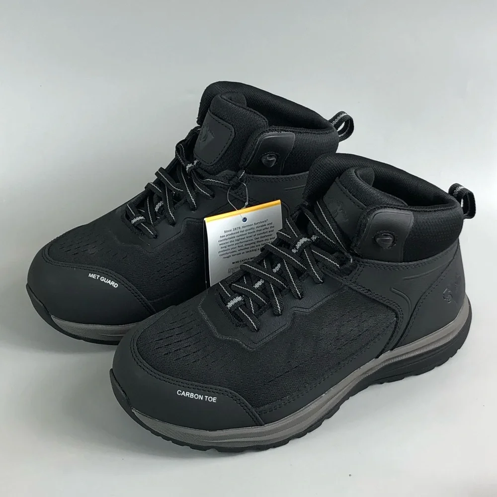 Herman Survivors Men's Castle Mid Met Carbon Toe Mid-Top Safety Boots Size 8